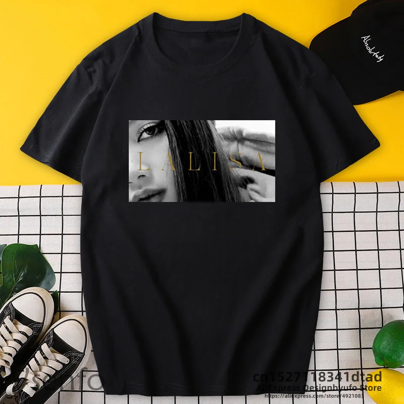 Korean Fashion Lisa Lalisa Women's T-Shirt Harajuku Summer  Short Sleeve Women T-shirts Korean Fashion Graphic Tee Tops