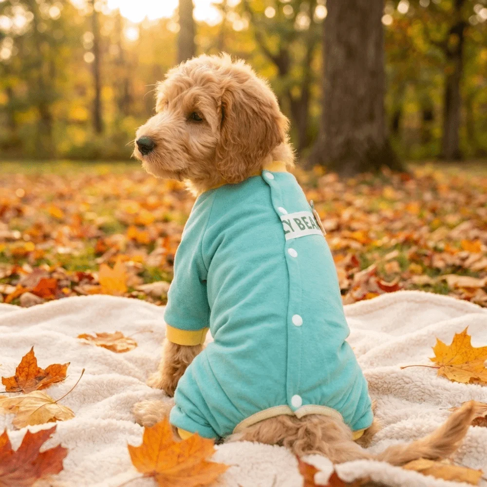 Pet Sleepwear Elastic Dog Four-Legged Clothes Long Sleeves Soft Dog Recovery Suit Warm Anti-licking Pet Belly Cover Home Wear