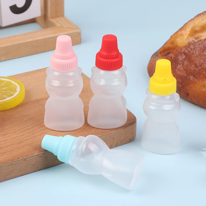 2Pcs Mini Sauce Box Squeeze Bottle Portable Cute Cartoon Tomato Honey Condiment Container For Kids Lunch Box Accessories