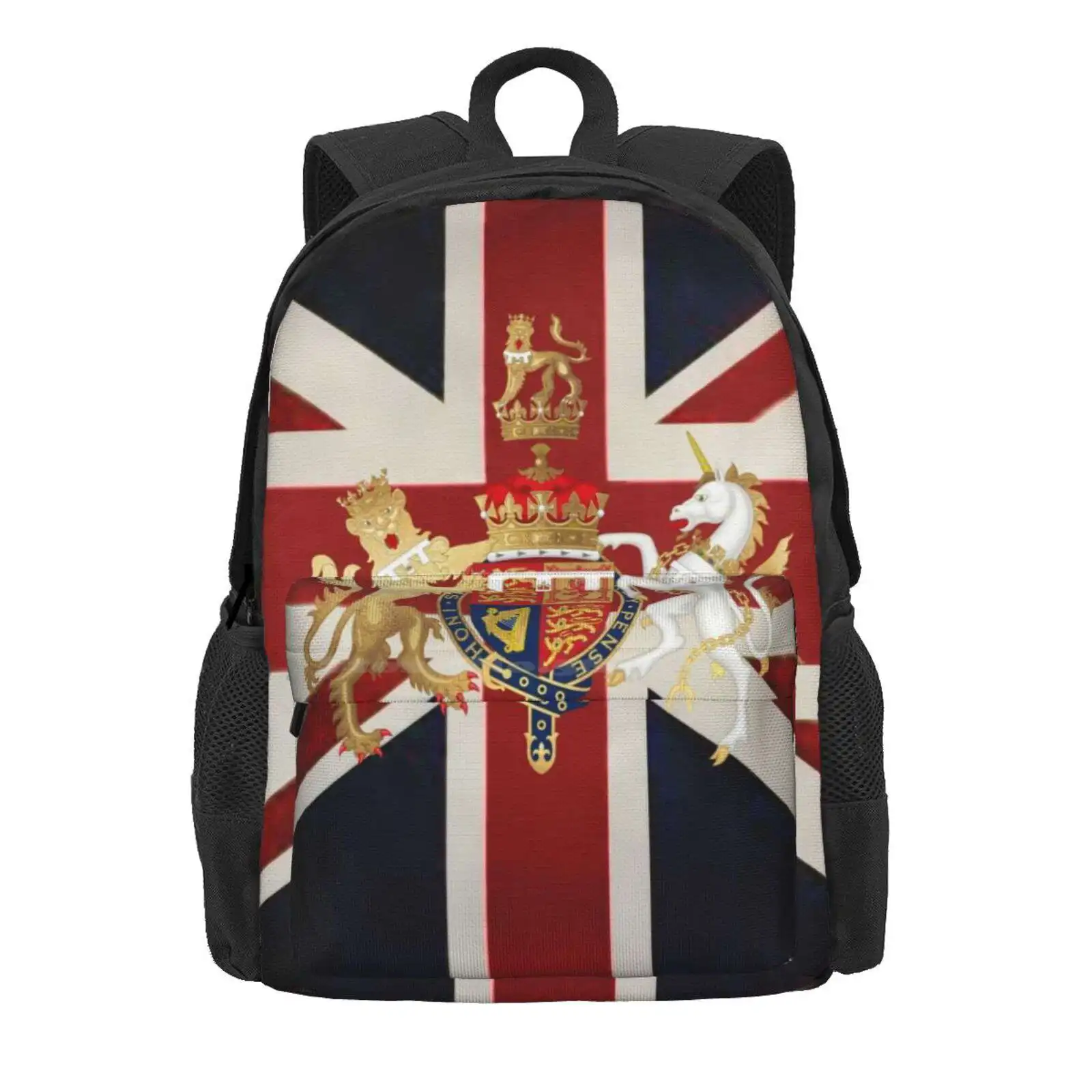 Union Jack With Windsor Insignia Hot Sale Schoolbag Backpack Fashion Bags Pixdezines Union Jack With Windsor Insignia