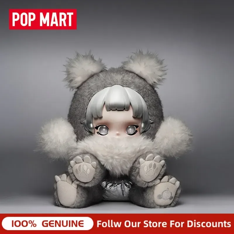 

POP MART SKULLPANDA Bear Rebel Plush Doll Soft Fluffy Gray Stuffed Toy Soft Stuffed Collectible Art Toy Cute Decor Gift For Fans