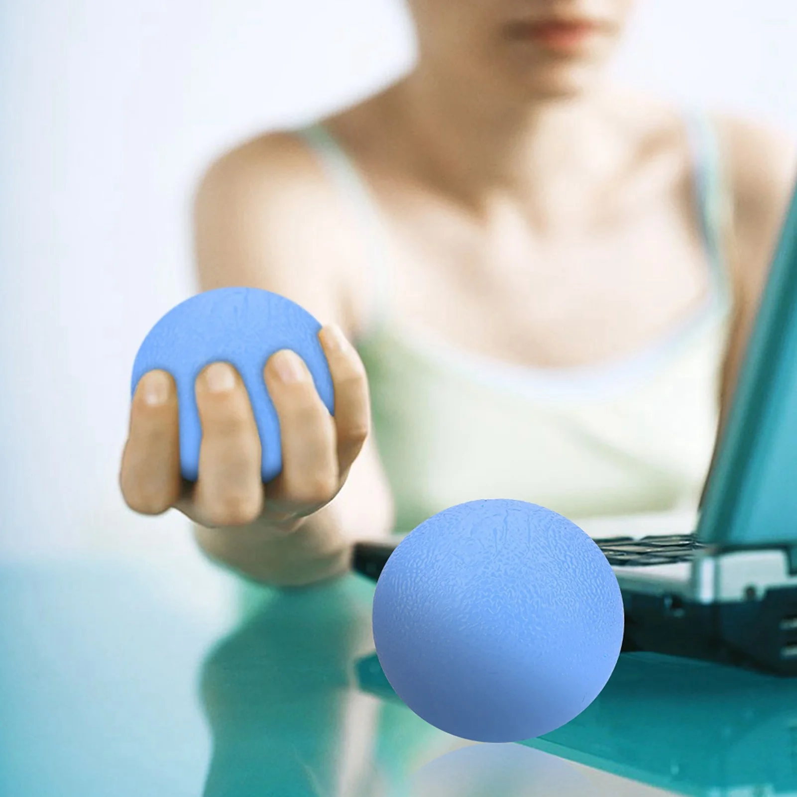 Silicone Massage Grip Ball for Hand Finger Strength Exercise for Body Builders Computer Workers