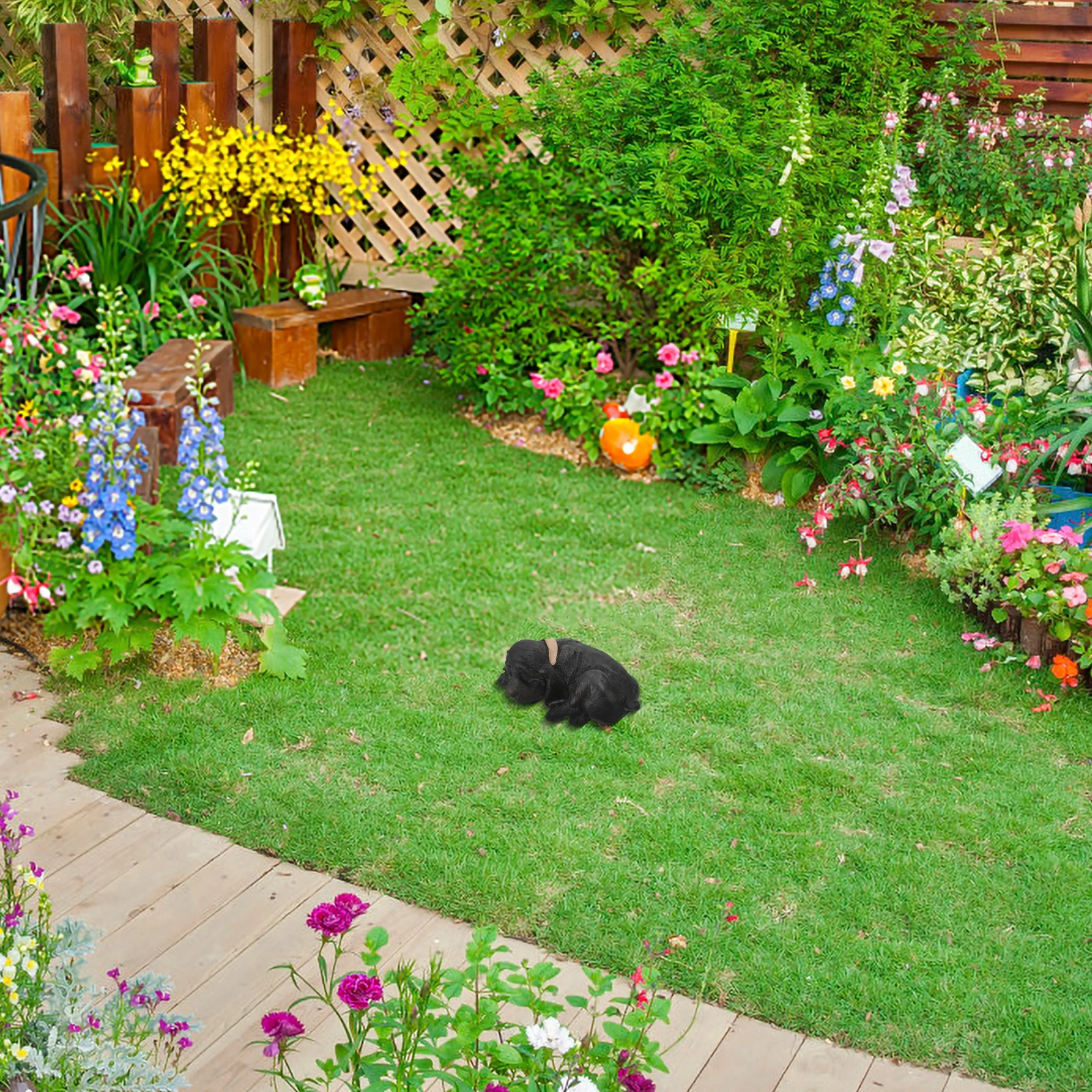 جرو حديقة مفتاح مخفي في الهواء الطلق مقلد مظهر صندوق تخزين الزخرفية وهمية نظرة ساحة مفتاح حامل للمفاتيح الغيار #3