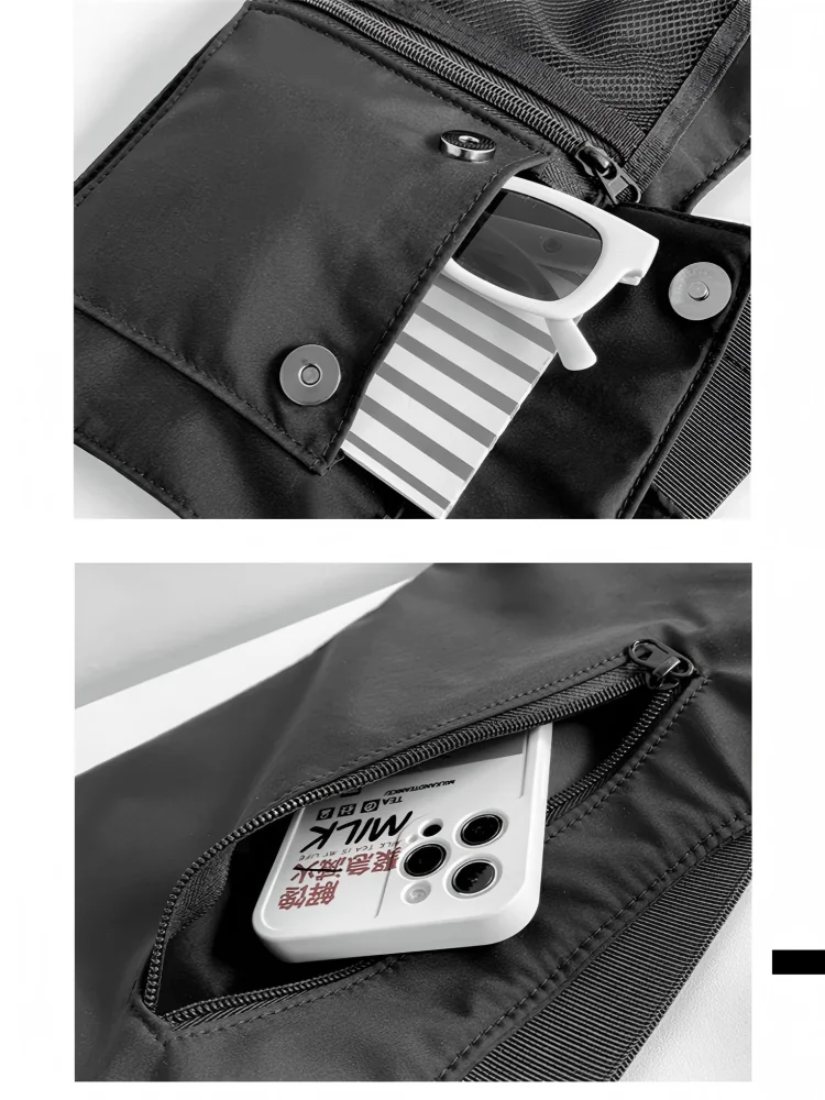 Homefish Hip-hop Streetwear Unisex Chest Rig Bag High Quality Nylon Chest Bags Multi-function Tactical Vest Backpack