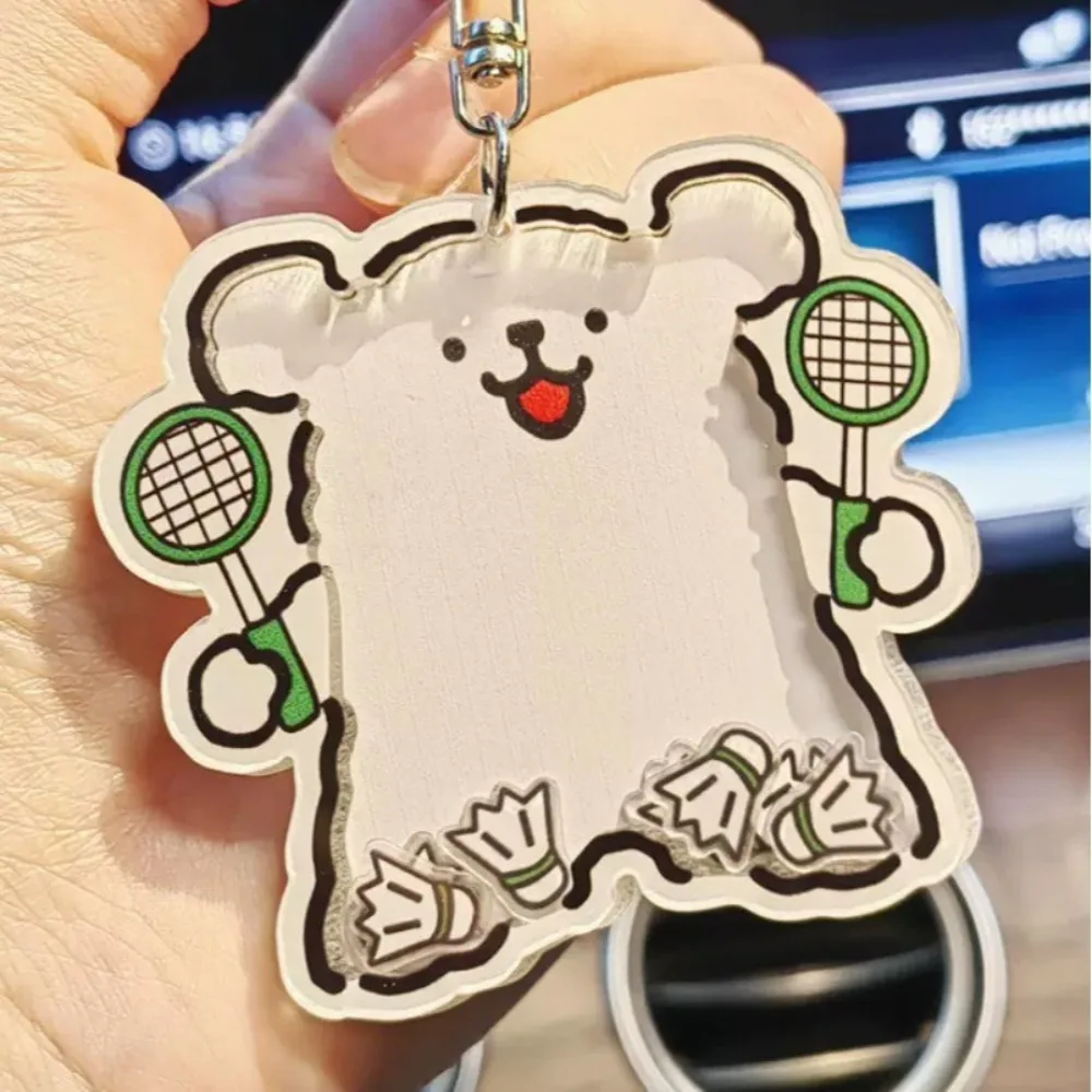 سلسلة مفاتيح جرو أكريليك مع خط ، وردة هزّة ، هدايا العيد ، حلقة مفاتيح ، جودة عالية ، أزياء لطيفة