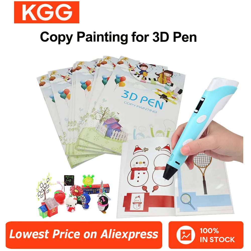 

Ручка для 3D-печати, книга для рисования, многоразовая красочная 40 8 узоров, плотная бумага, прозрачная пластина, шаблон для рисования альбома для 3D-ручки