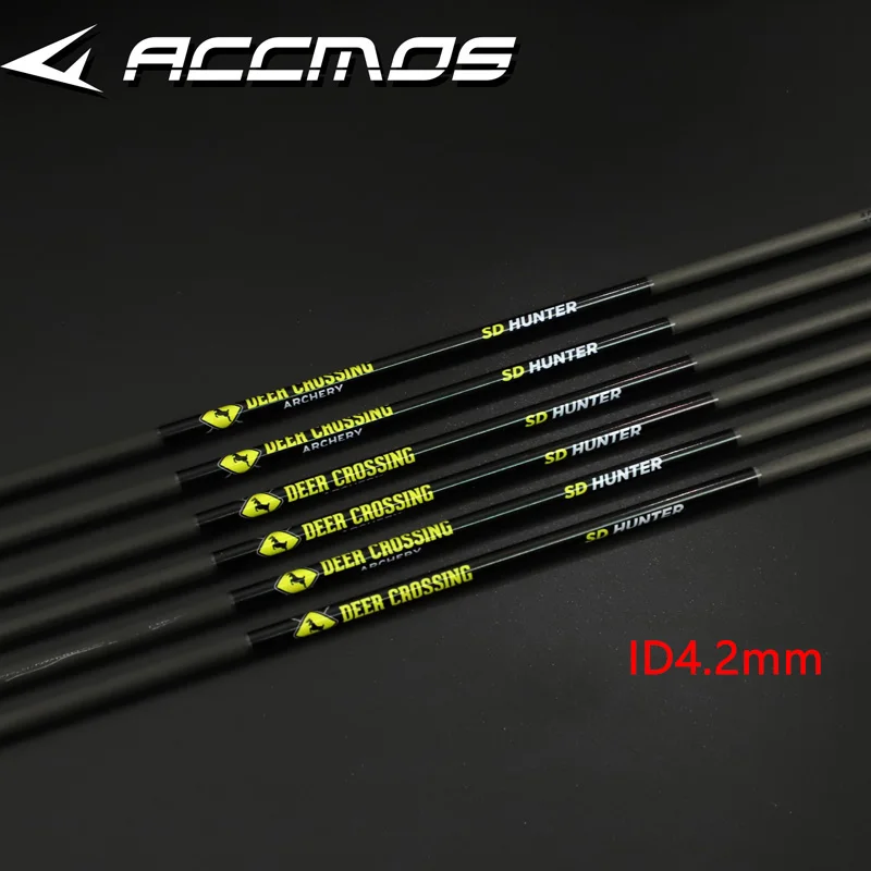 12pcs 31 inch ID 4.2 or 6.2 mm Spine 250 300 400 500 600 700 800 900 1000 Pure Carbon Arrow Shafts Arrow Archery for Bow Hunting