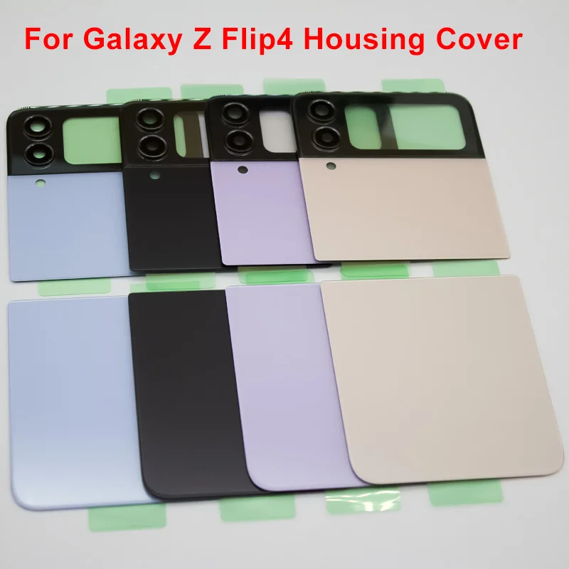 

Flip 4 Battery Cover For Samsung Galaxy Z Flip4 5G Housing Glass back Cover Door Rear Panel Replacement With Camera Lens