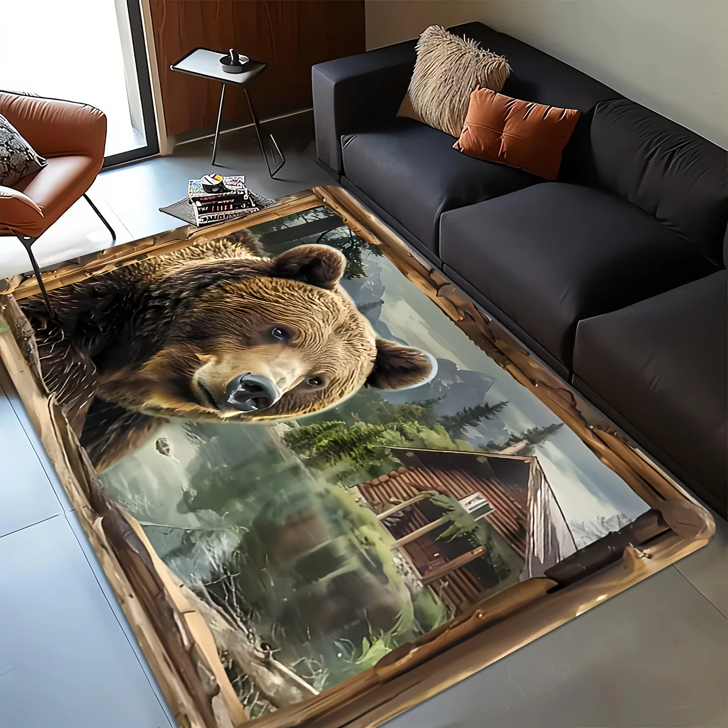 Amazing Bear Portrait Door Mat Rug Home Decoration Entrance Welcome Mat Wildlife Animal Funny Pet Gift Durable Indoor Outdoor