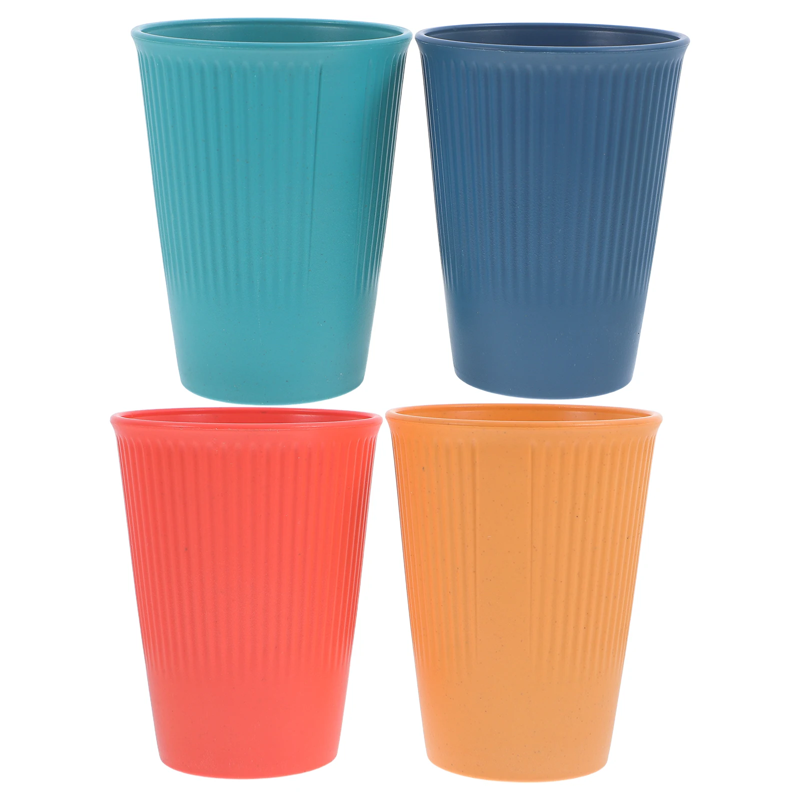 

4pcs Wheat Straw Cups Lightweight Reusable Drinkware Durable Non-Slip Tumblers For Home Kitchen Camping Travel Office Use