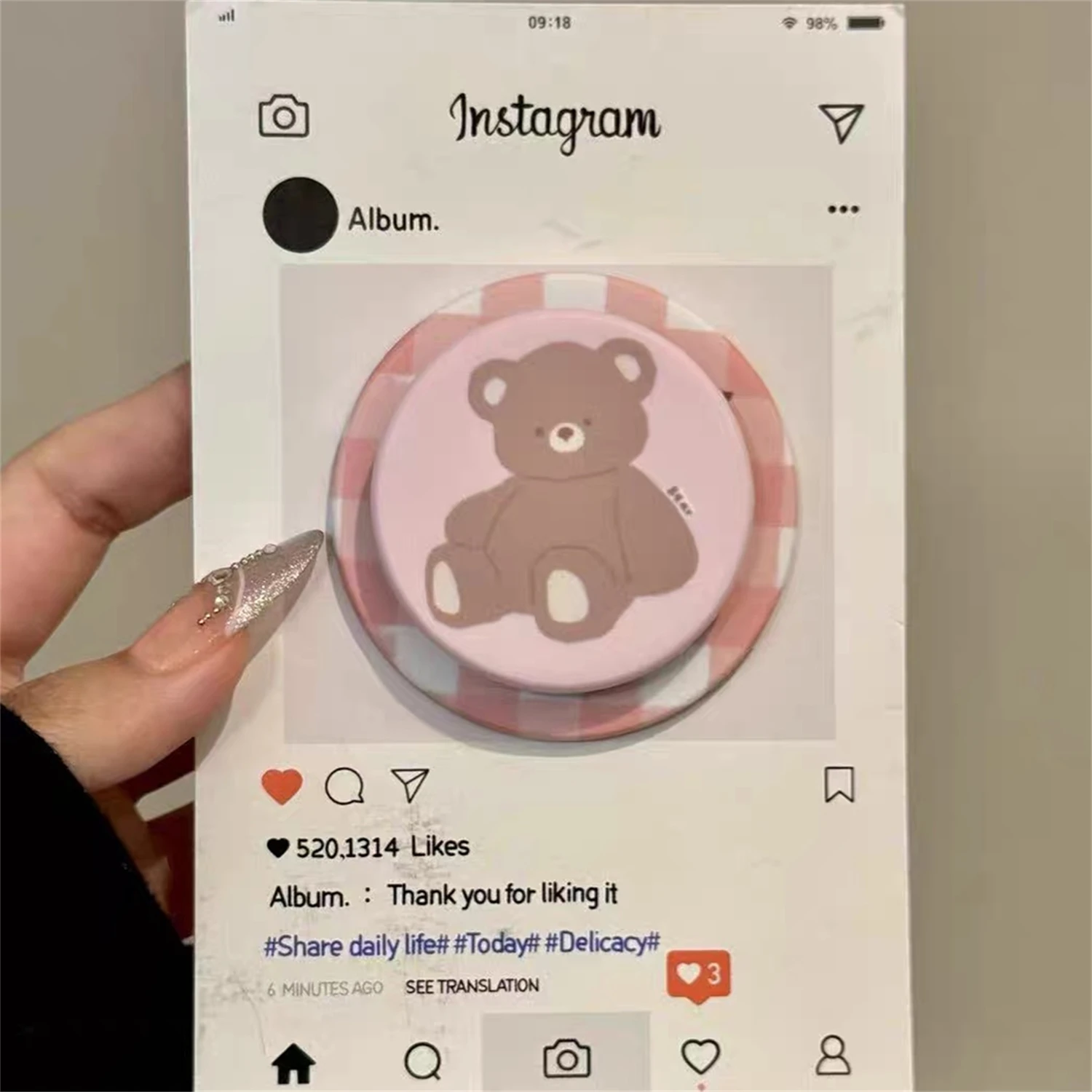 حامل مغناطيسي كوري لطيف لـ Magsafe Grip Tok Griptok حامل هاتف يدعم IPhone Samsung Pad Smart Tok