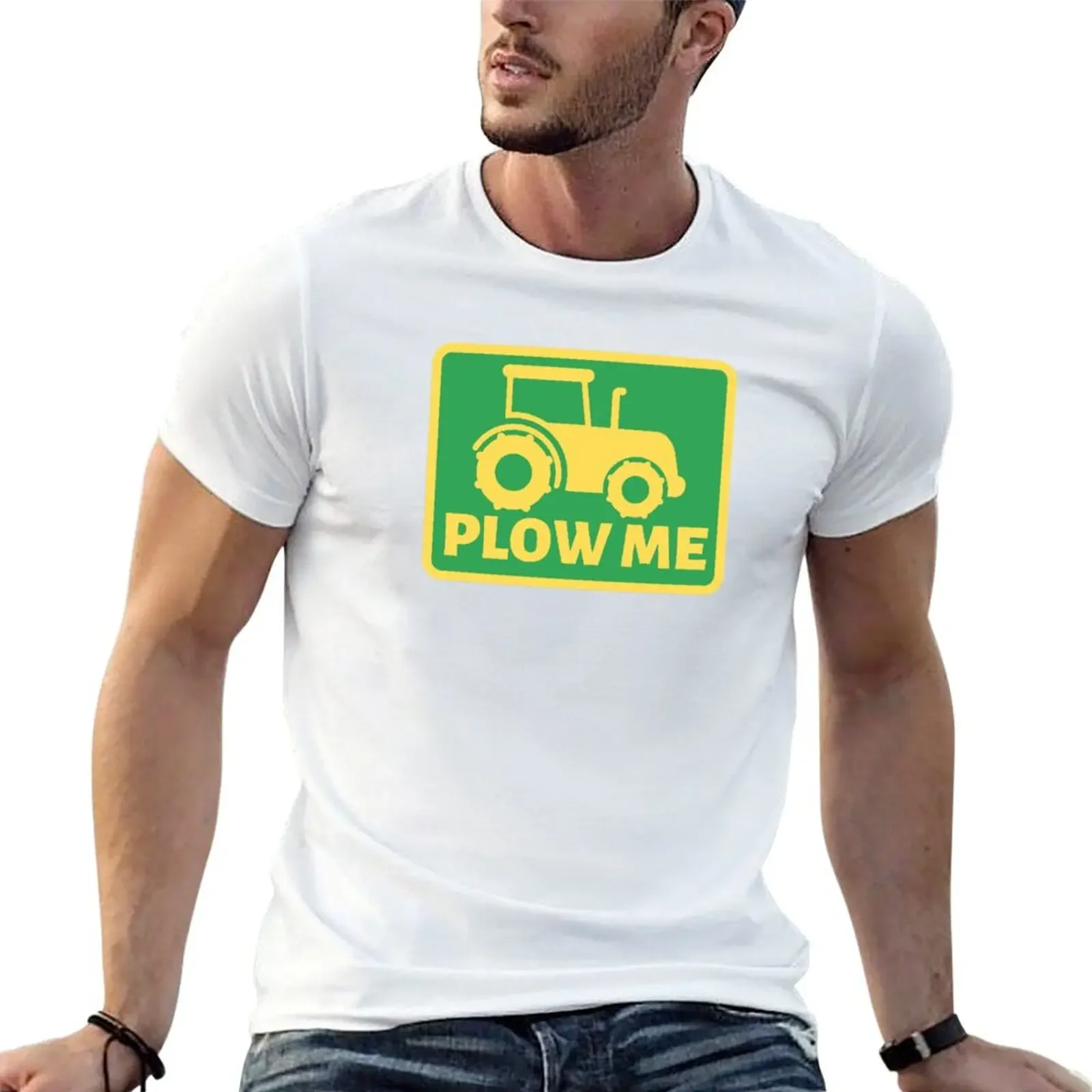 

Tractor PLOW ME T-Shirt vintage t shirts vintage clothes blue archive quick drying Men's t shirts