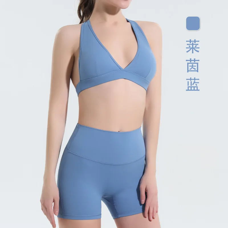 

Women Yoga Set 2 Piece High Waist Biker Shorts Gym Sports Bra Top Summer Quick Dry Fitness Sportswear 2026