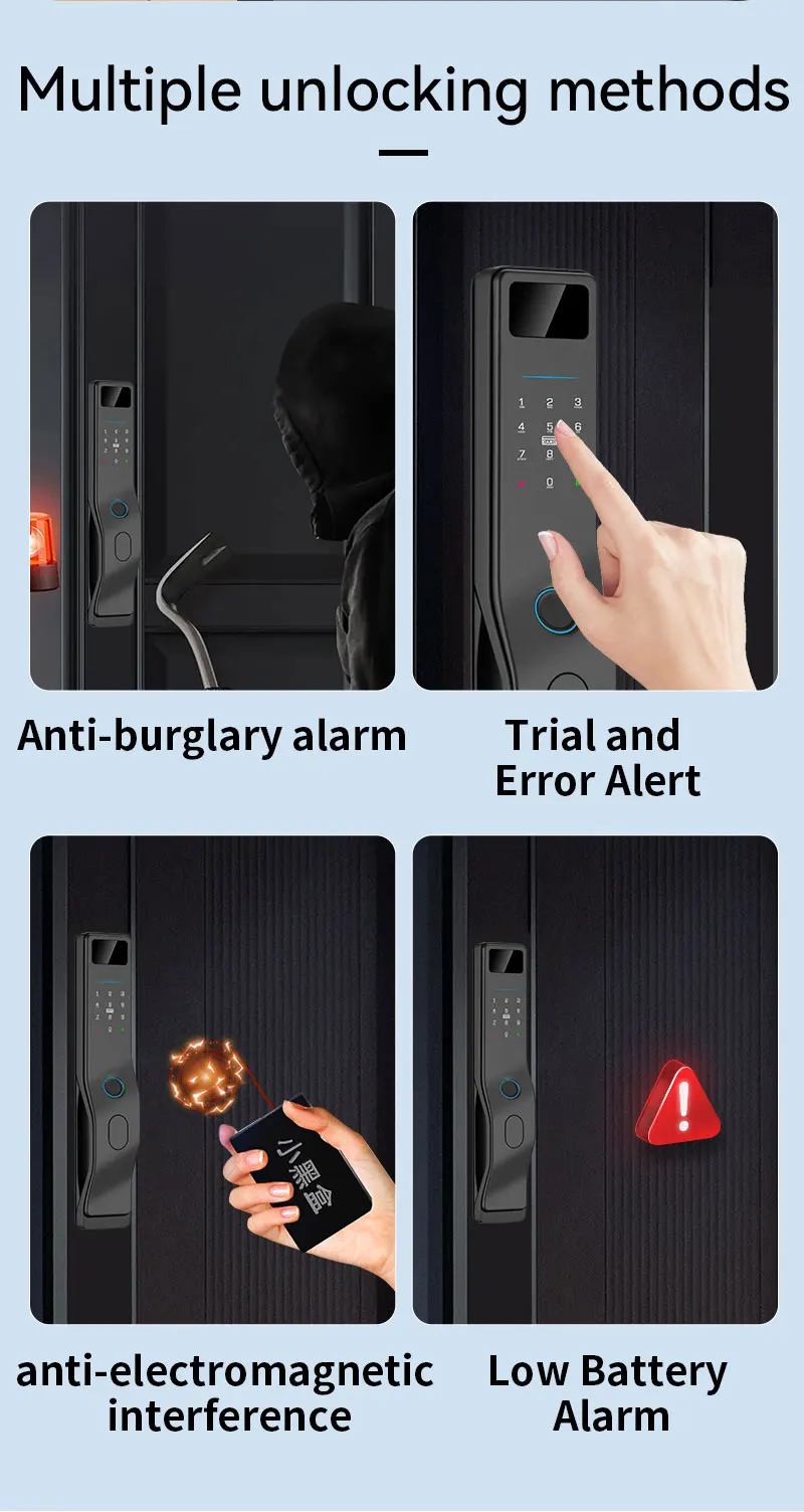 STLF Automatic Digital Tuya App Remote Control Aluminum Wood Smart Lock 5050 Model Intelligent WiFi Fingerprint Password Card