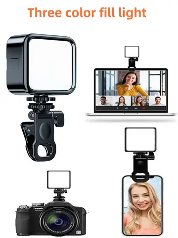 Portable LED Selfie Fill Light for iPhone Samsung iPad Cell Phone Laptop Clip Ring Flash Fill Lamp Photo Video Photography Lamp