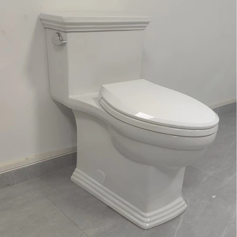 

Side press retro home toilet siphon classical luxury one-piece toilet and European column