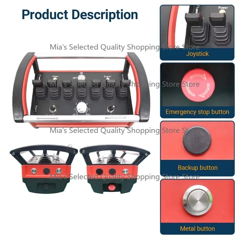 Hydraulic Proportional Wireless Remote Controller 7 Joysticks 7 Motors IP68 Waterproof for Crane Aerial Work
