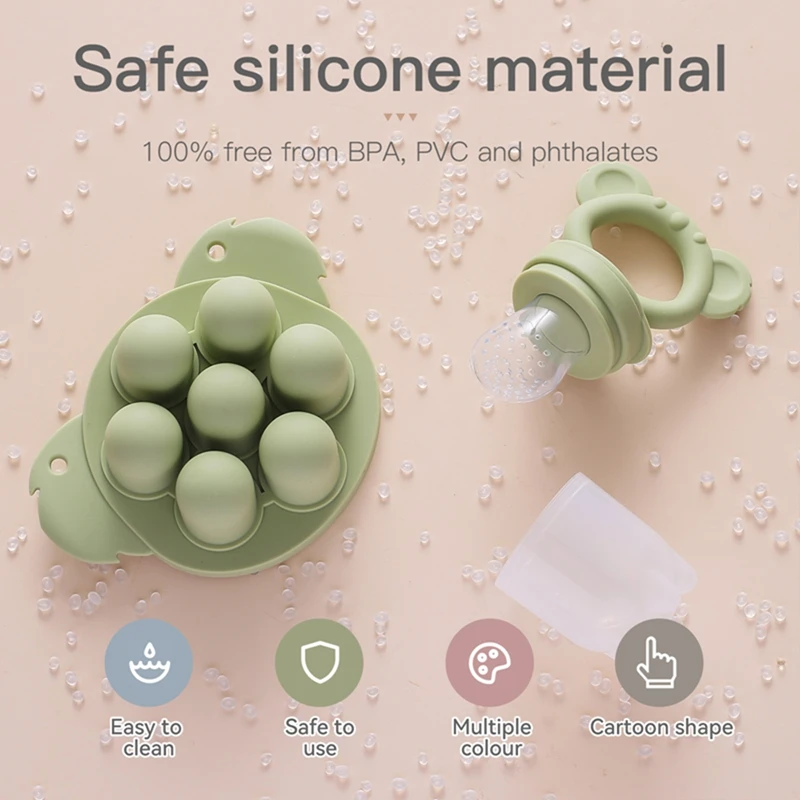 Baby Fruit Feeder Food Grade Silica Gel Pacifier Silicone Teething Nipple Feeding Grind Fruits Vegetable for Baby\'s Meal Feeding