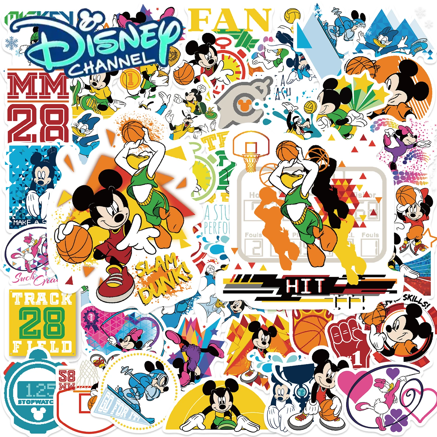 ディズニー 50 個 スポーツ ミッキー ステッカー 日記 ラップトップ 荷物 スケートボード 漫画ステッカー 楽しい クラシック ギフト デコレーション