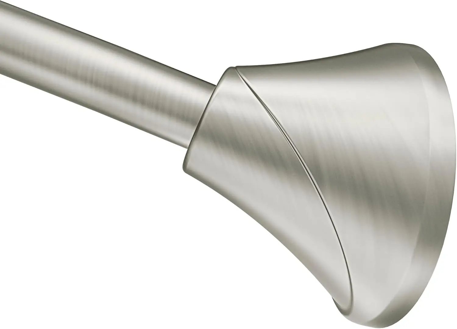 

Moen Brushed Nickel 5-Foot Adjustable Tension Single Curved Shower Curtain Rod for Bathroom Shower, CSR2172BN