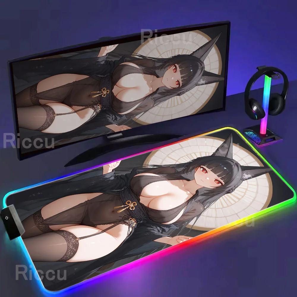 

RGB Mouse Pad Non-slip Rubber Zenless Zone Zero Mouse Pad ZZZ Gaming Sexy Mice Pad HD Hoshimi Miyabi MousePad 800x300mm Desk Mat