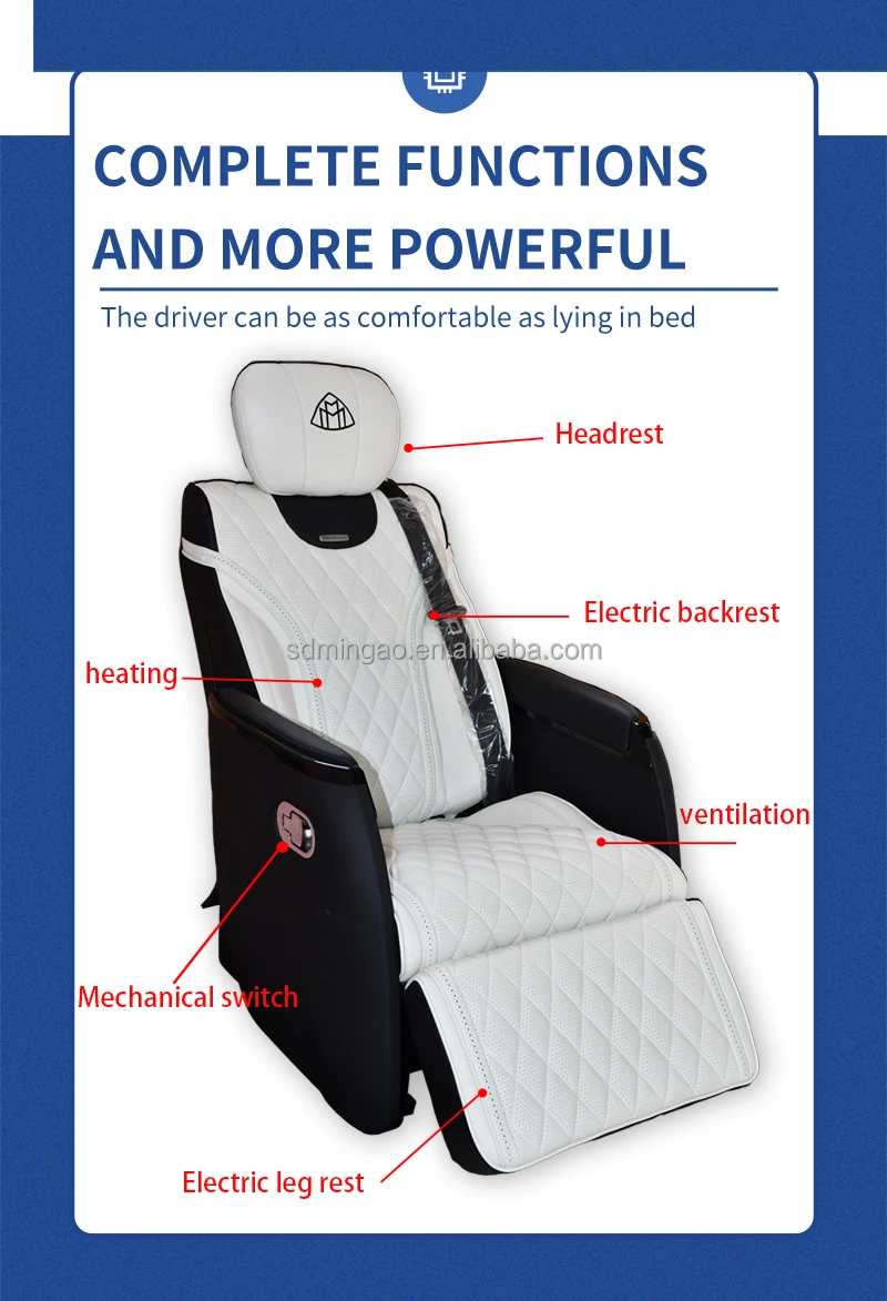 2023 New Luxury Electric Leather Car Seat Captain Seat With Touch Screen For Vito Vclass Metris Sprinter Alphard Vellfire