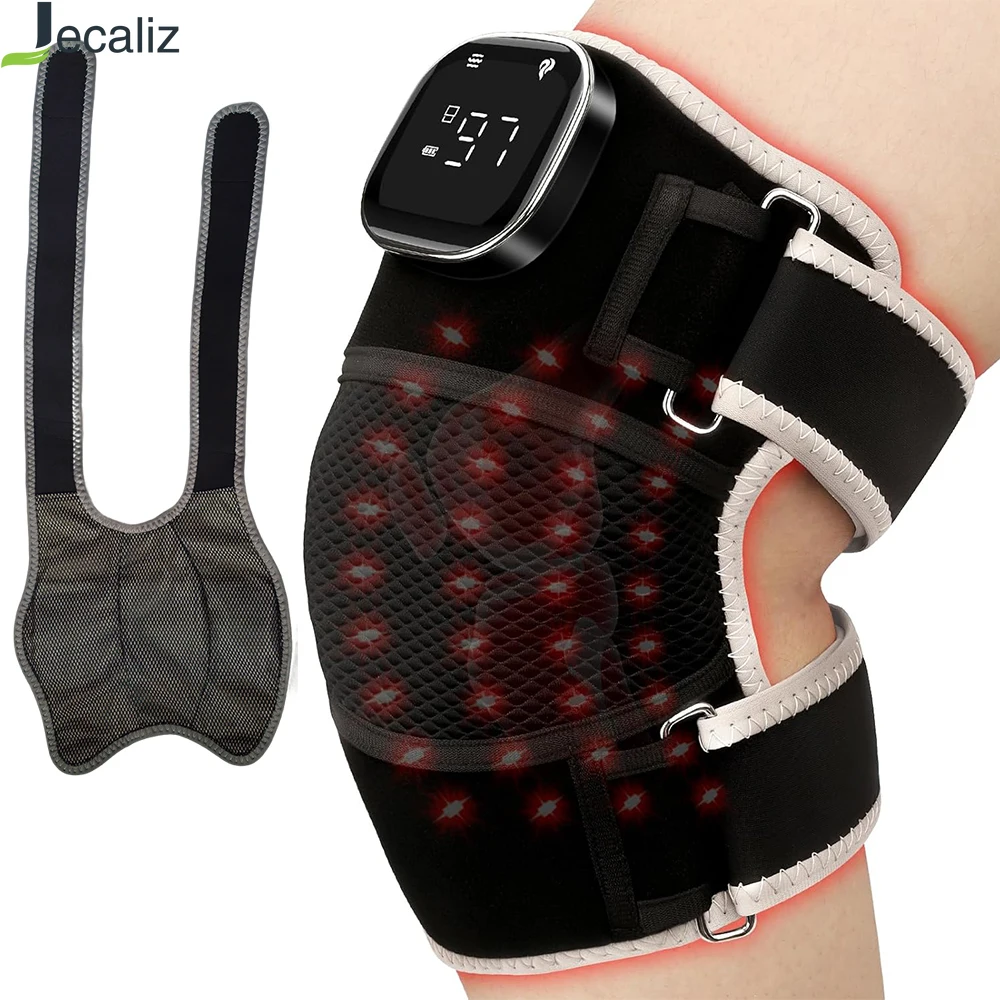 

Wireless Red Near Infrared Light Therapy Knee Brace with Vibration Heated for Pain Relief,Rechargeable 660nm&850nm Joint Elbow