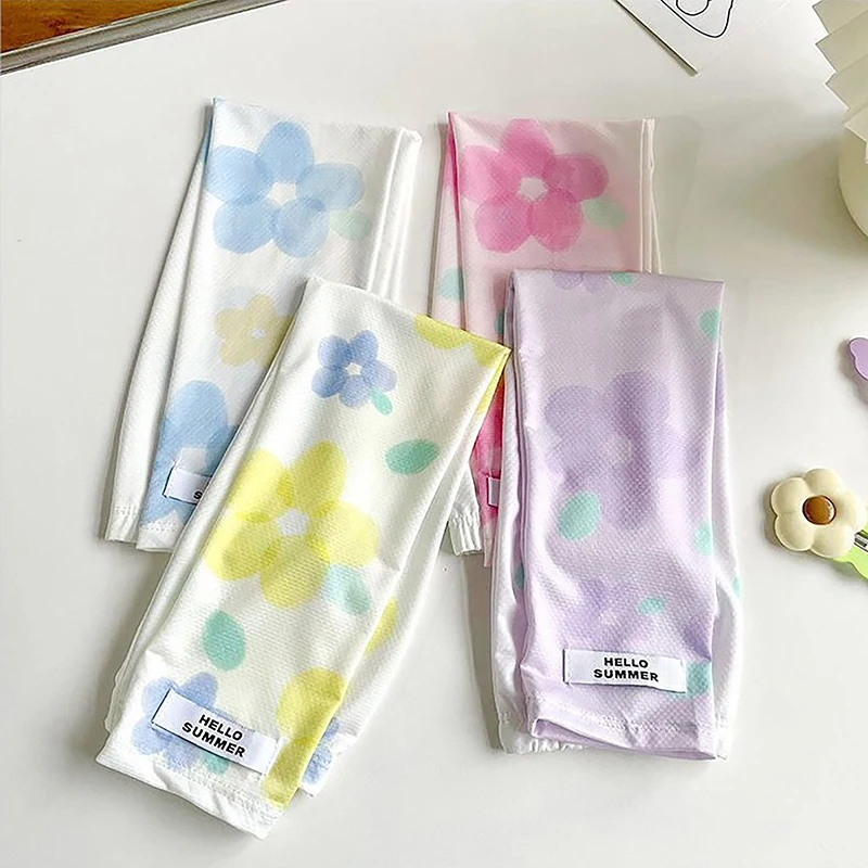 Flower Ice Sleeve Summer Sunscreen Sleeve UV Protection Loose Sun Shading Arm Sleeve Suitable For Outdoor Cycling Sports Etc