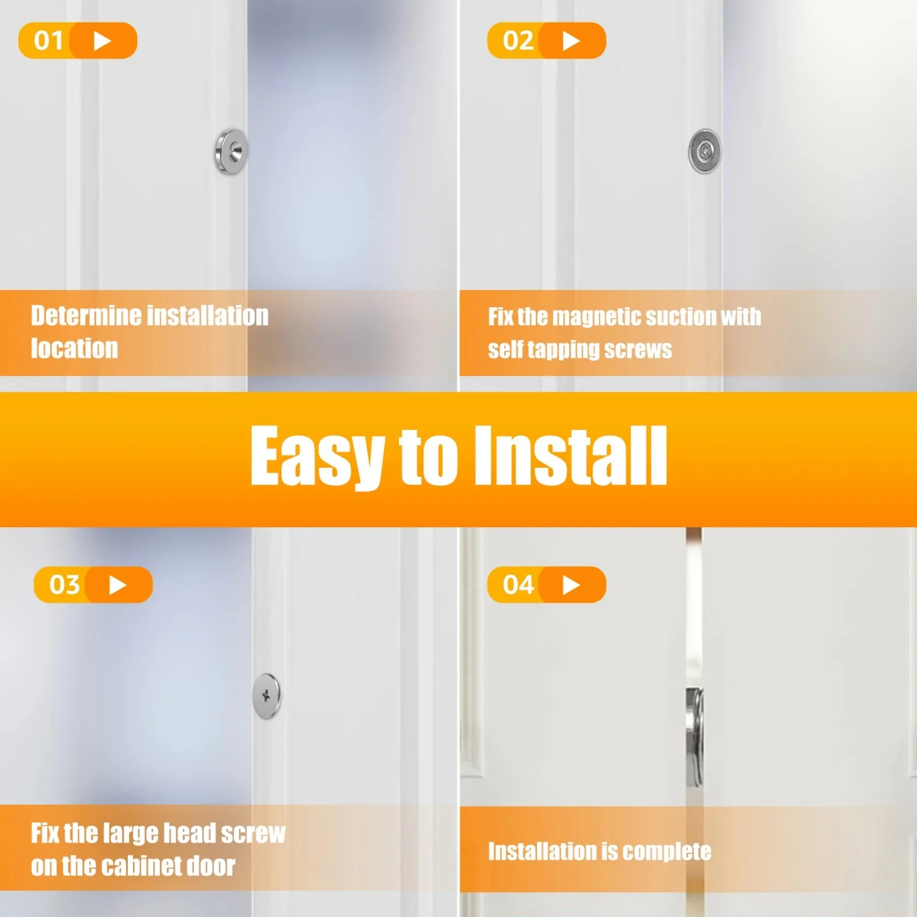 12Pcs Cabinet Door Magnetic Closure Metal Magnetic Door Hidden Closing Magnetic Door Catch Closer for Cabinet Closet image 5