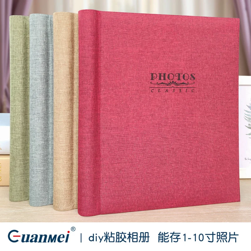 

Customized. Guangmei Linen Cover Heritage Photo Album Binder Coil Laminated Self-Adhesive Photo Book