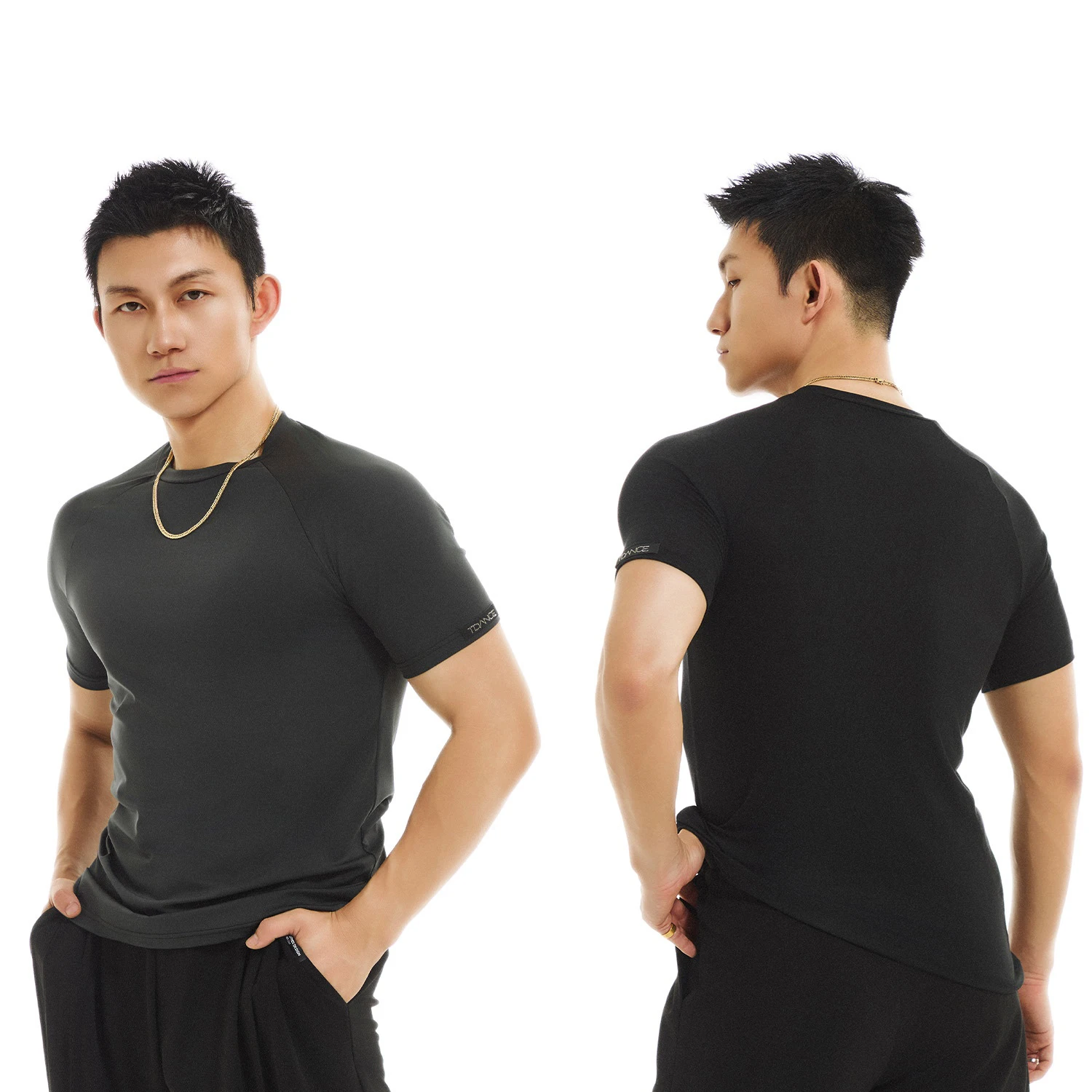 

Men Latin Dance Practice Clothes For Adults New Round Neck Short Sleeve Shirts Samba Chacha Tango Male Latin Dance Tops DQS19697
