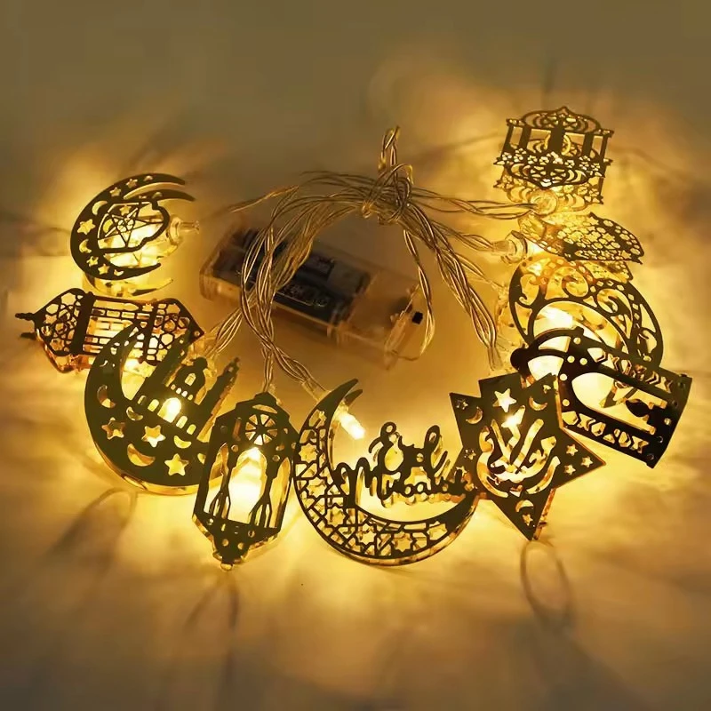 Moon Star Led String Lights EID Mubarak Ramadan Kareem Decoration For Home 2025 Islam Muslim Party Supplies Eid Al-Fitr Gift