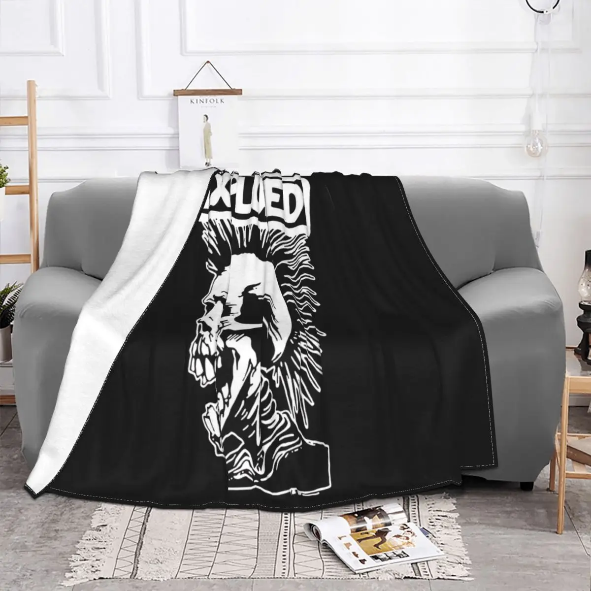 New Novelty Punk Style Skull Exploited Printed Mens T 2016 Summer Streetwear Hip Hop Throw Blanket