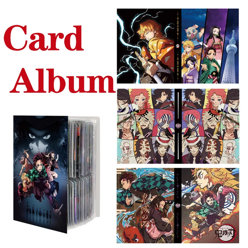 2026 Demon Slayer Houder Bindmiddel Collecties Map Anime Card Protector Notebook Voor Kaarten Album 4 Raster 240 Stuks kaart Boeken