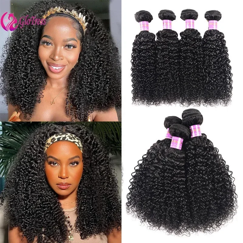 Wig ikat kepala keriting ikal rambut manusia berikat-ikat 10-32 InchesExtension 100g/1PC rambut Virgin Brasil warna hitam alami