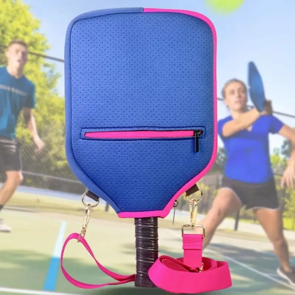 Neoprene Pickleball Racket Crossbody Bag Drop-Proof Storage Protective Paddle Sleeve Organizer Protective PickleBall Paddle Case