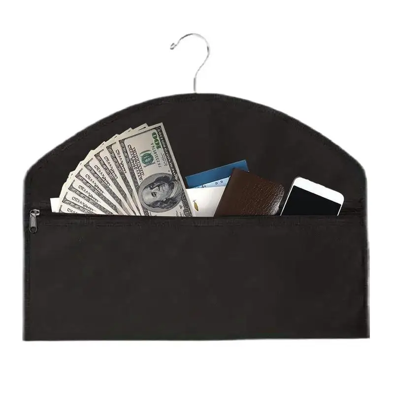 Hide Pocket Safe Hanger Fireproof Waterproof Secret Document Pouch Money Hiders Valuables Storage Bag Cash Hiding Pocket With