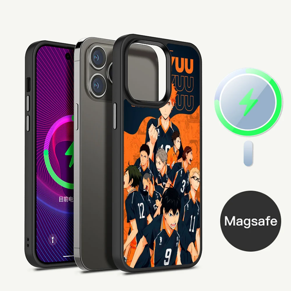 Anime H-Haikyuu Phone Case Magesafe Magnetic Wireless Charge Case For IPhone 16 11 12 13 14 15 Pro Max Plus Mini