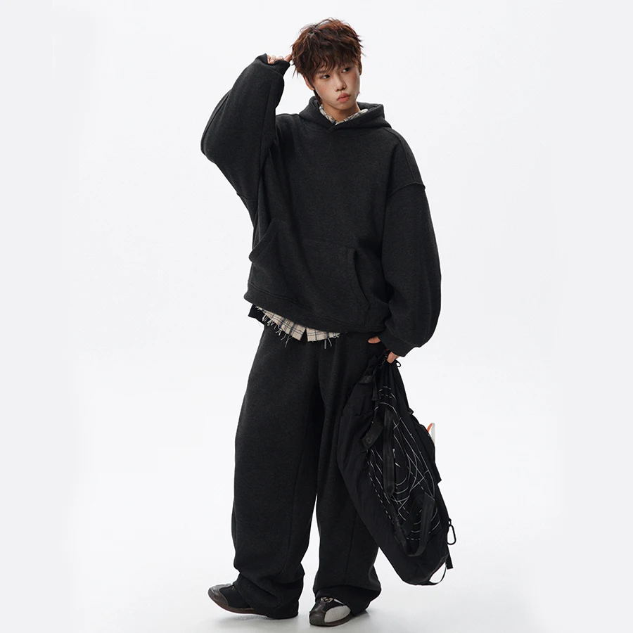 Plus Size M-8XL Hoodie Pant Sets Men Women Casual Loose Oversize Hooded Sweatshirt Sweatpant Track Suits Cityboy Hoody Trousers