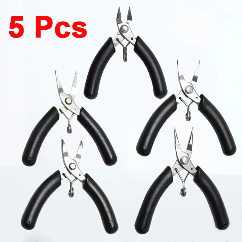 Mini Diagonal Pliers Set 3.5inch Multi-tool Needle Nose Pliers Round Nippers Wire Cable Cutting Crimp Pocket Fishing Hand Tools