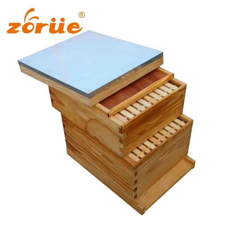 for Lanstrot Beehive 10 Frame Complete Kit Wooden Bee Hive with Frames and Bottom Board Beekeeping Equipment Supplies