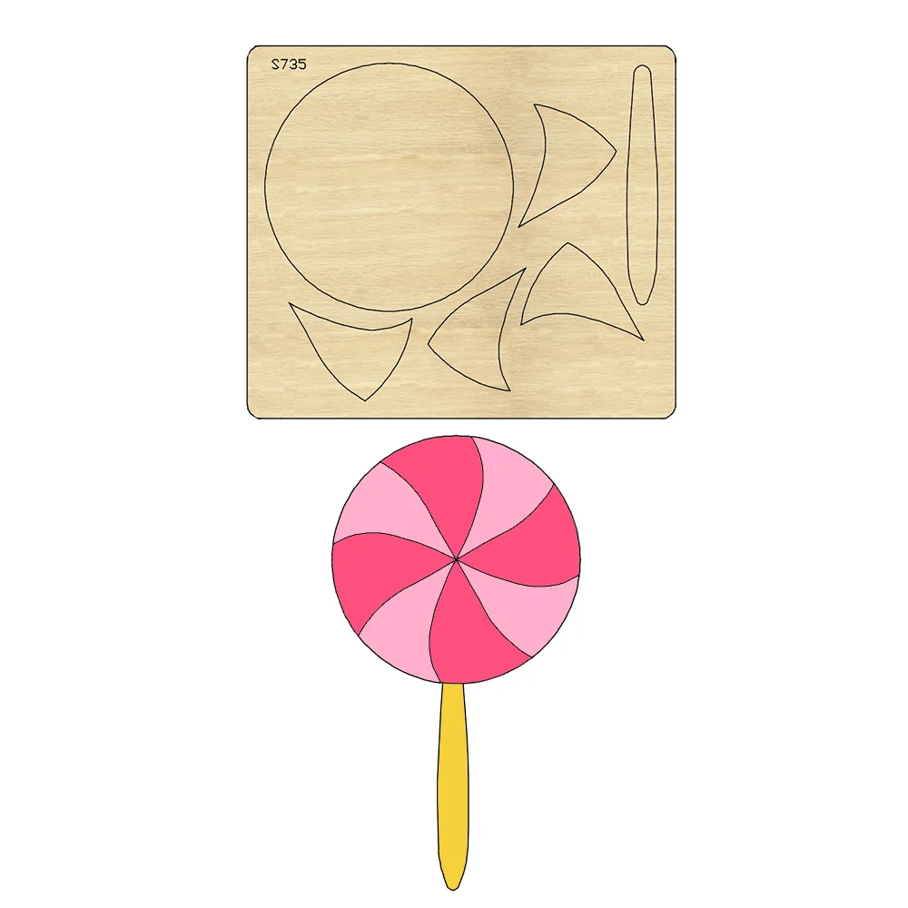 New Lollipops Candy Cutting Dies Wooden Knife Die Compatible With Most Manual Die Cut Cutters