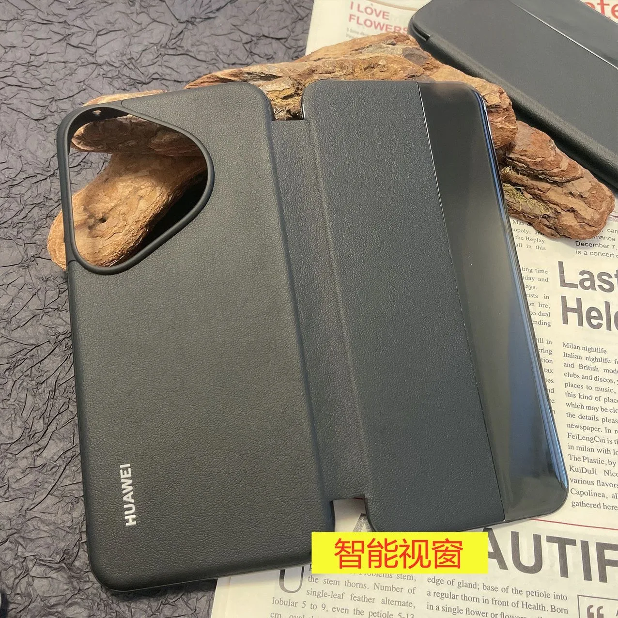 حافظة عرض ذكية أصلية لهواوي ، غلاف هاتف جلد فاخر ، غطاء قلاب للاستيقاظ التلقائي للنوم ، بورا 70 الترا ، P70 Pro Plus #4