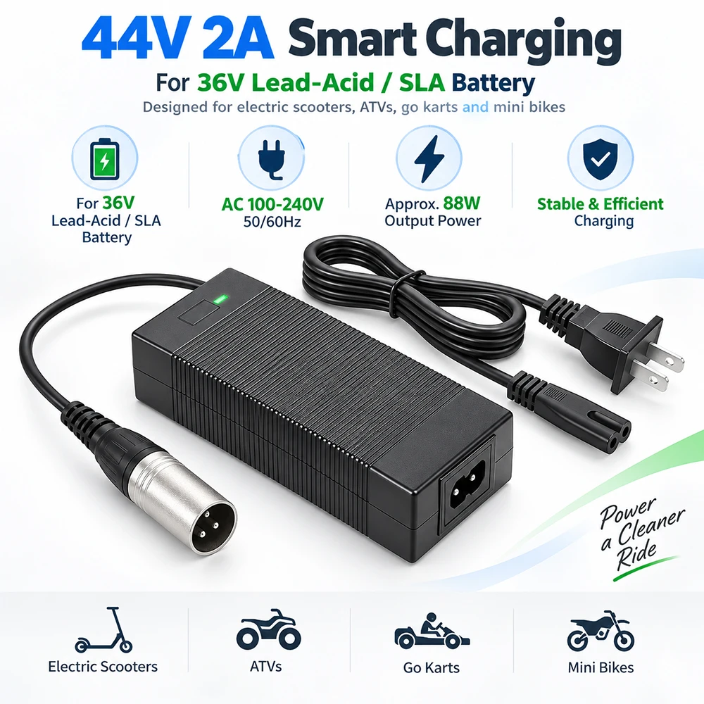 36V 2A Battery Charger for Razor MX500, MX650, GT GT750, IZIP I600, I1000, Mongoose M750, X-Treme X-600, Schwinn S600   ST1000