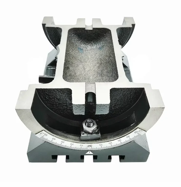 1Set 7x5 In Tilting Milling Table Adjustable Rotary Worktable Machine W/ 3 T-Slots & A Crank Handle Heavy Duty Grinding Milling