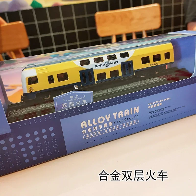 Alloy Car Model Simulation Train Harmony High Speed Railway Green Leather Train Children Toy Collection Metal Model Ornaments