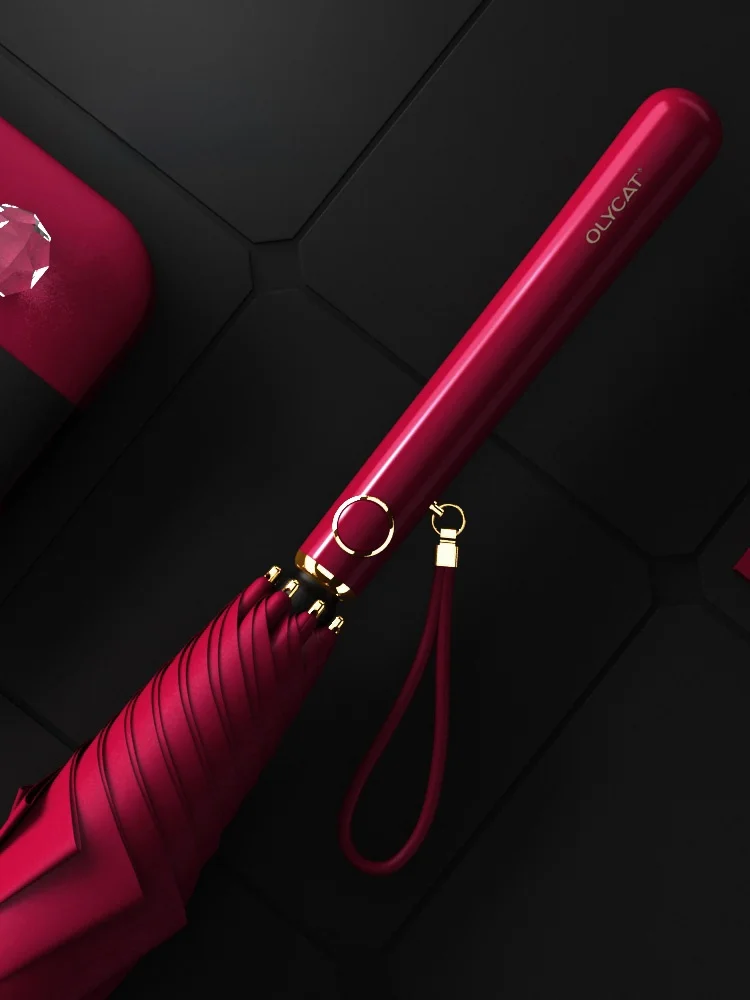 

Advanced Anti-Uv Windproof Black Glue Sunshade Long Handle Umbrella Women's Sun Rain Dual-purpose Umbrella Macaron Color