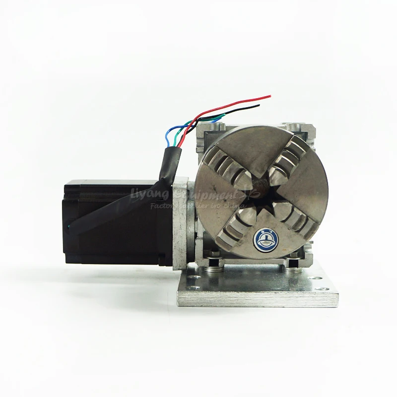 CNC Router Rotary Axis A axis 4th 86 Stepper Motor 130mm Chuck Dividing Head Tailstock for 3040 6040 6090