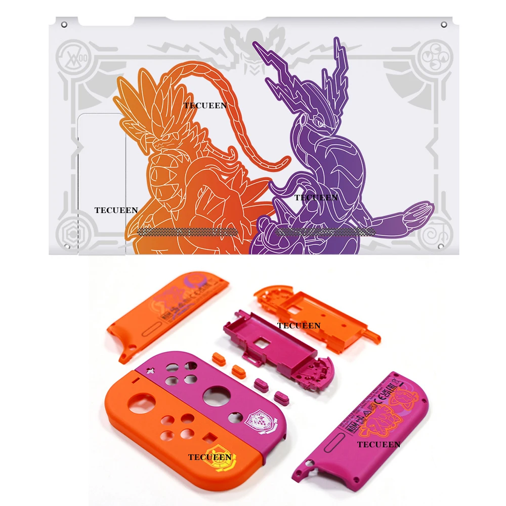 PM Scarlet Violet Edition 교체 쉘 Nintendo 스위치 콘솔 및 Joy-Con DIY 부품 하우징 케이스 액세서리