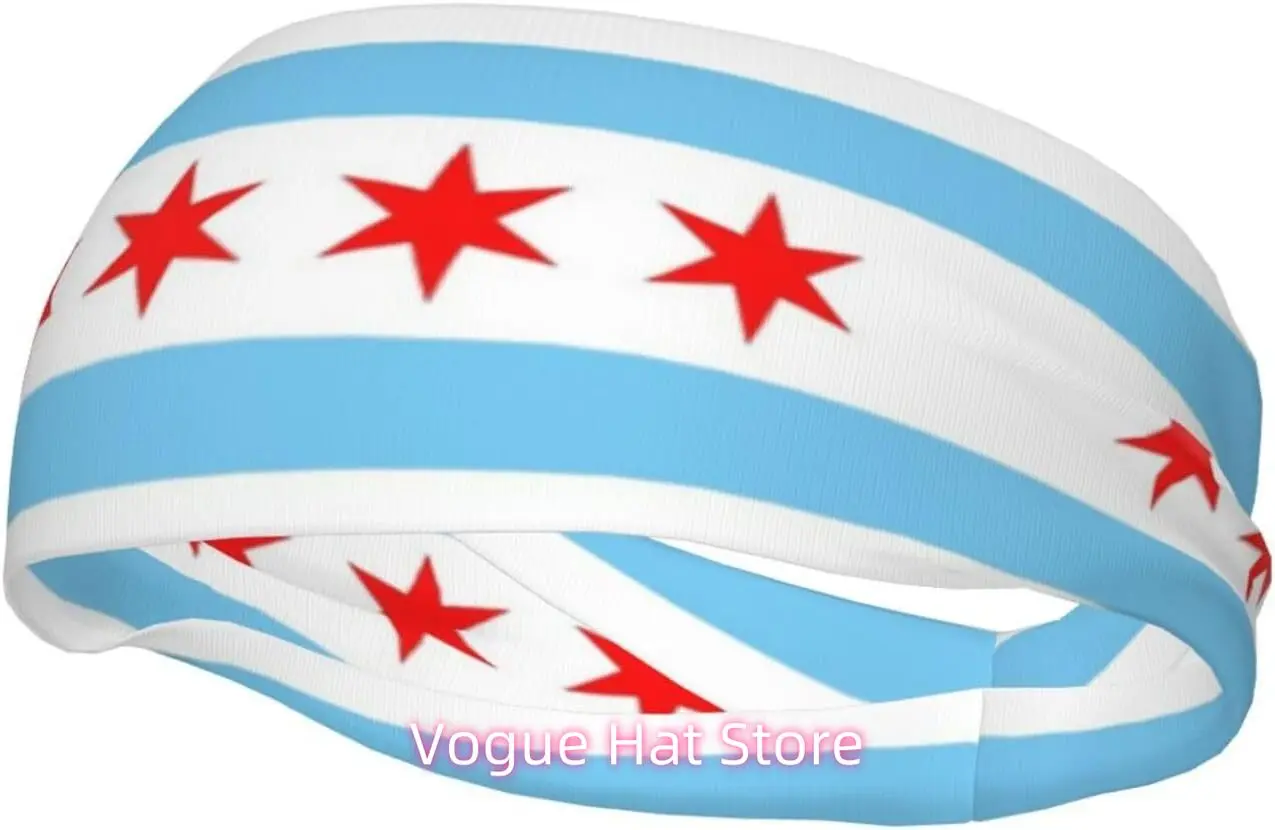 

Милые повязки на голову с флагом Чикаго для бега для мужчин и женщин, спортивные повязки для баскетбола, йоги, тренировок, эластичная повязка для волос